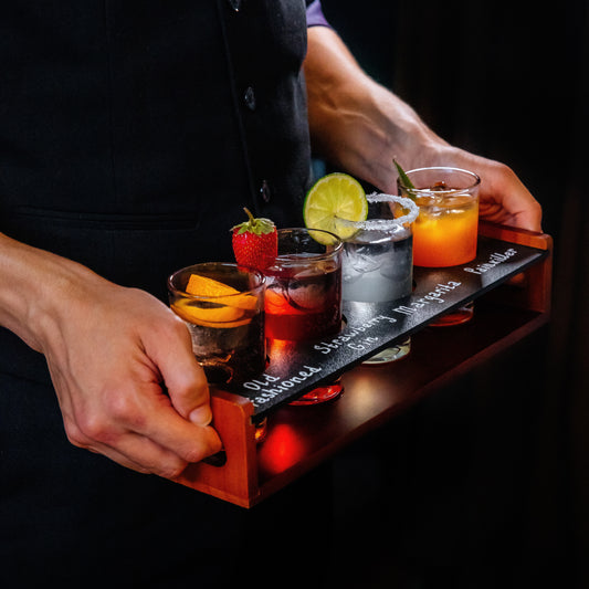 Host a Themed Cocktail Tasting Party at Home with a Cocktail Flight Board