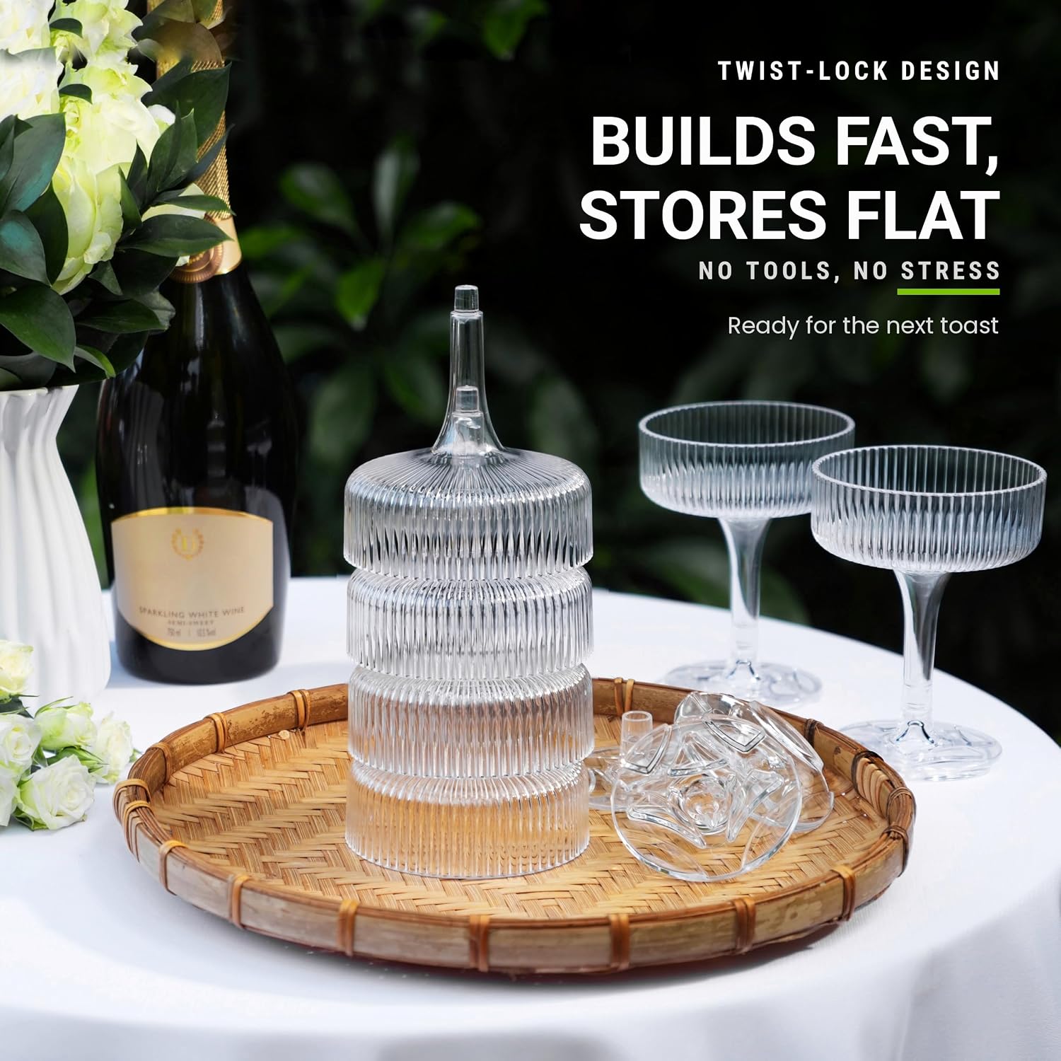 Image of Ksestor Champagne Tower - 30 Pcs